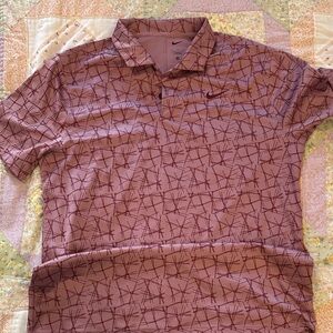 Nike Men's Maroon Geometric Polo Shirt